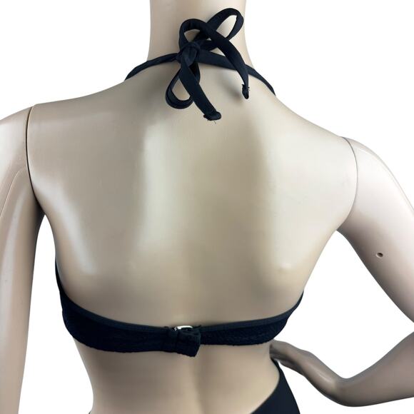 Apt. 9 Black Lace Ruffle Spaghetti Strap Halter Bikini Swim Top – Size M - Picture 4 of 5